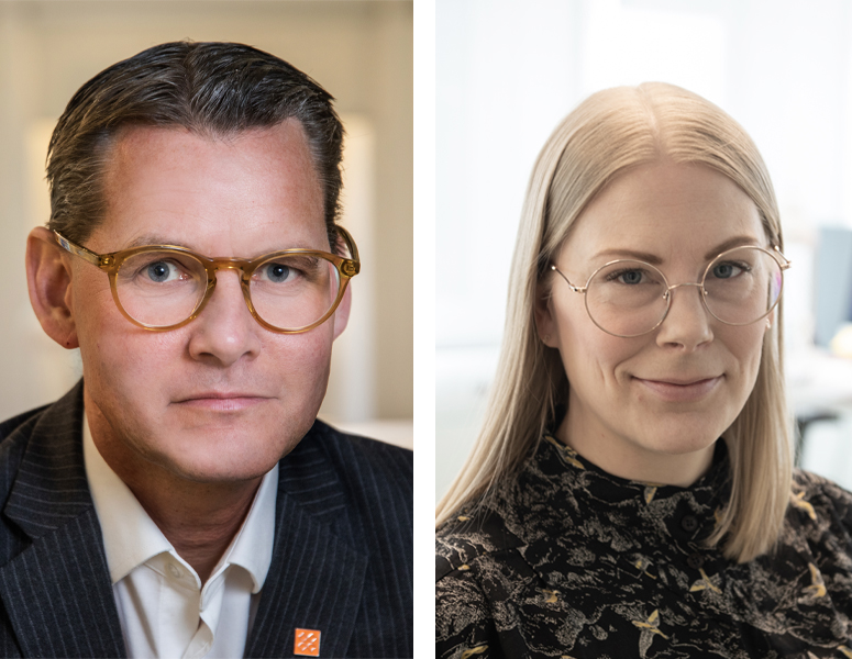 Porträttbild på Björn Orring och Lisa Gemmel.