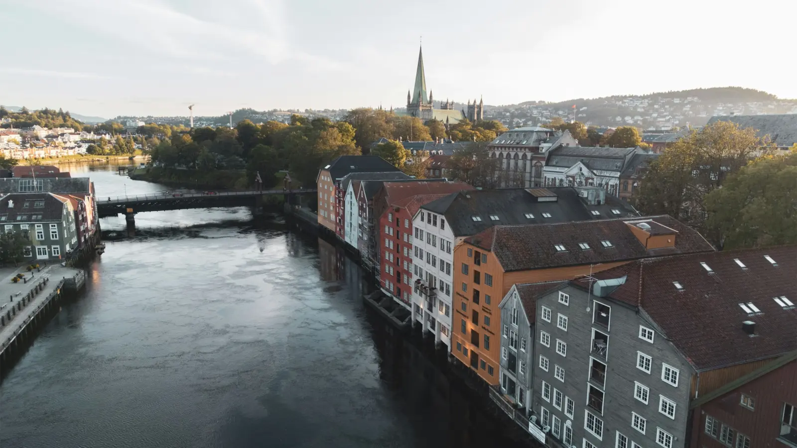 Stadsvy över Trondheim, Norge.