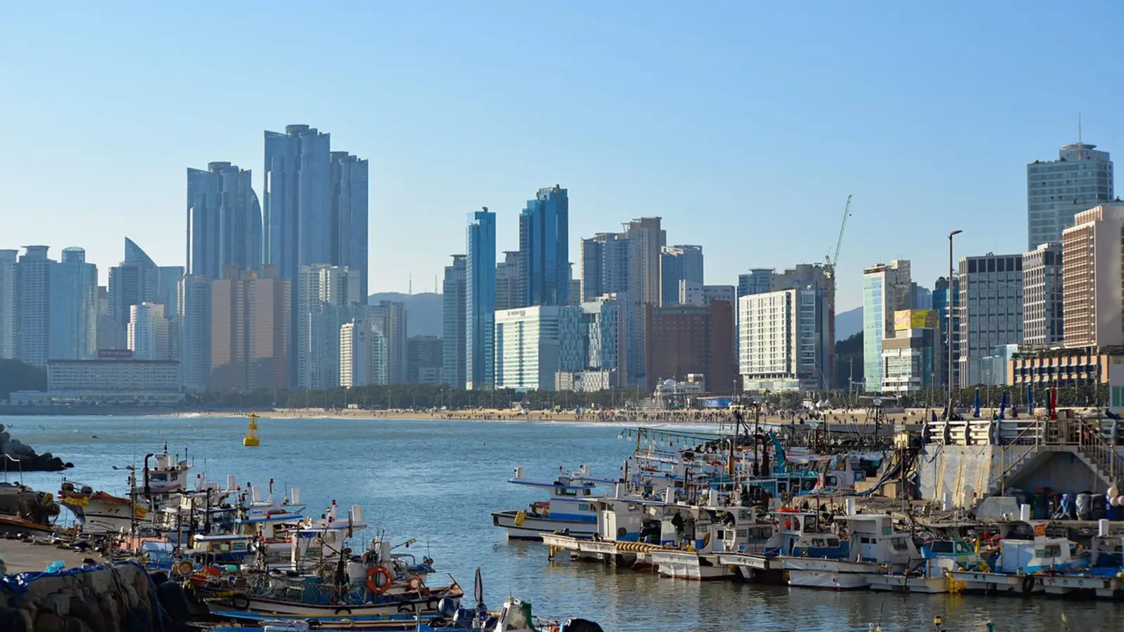 Utsikt över Busan, Sydkorea.